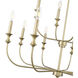 Savanne 12 Light 33.9 inch Vintage Brass Chandelier Ceiling Light